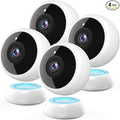 Magnetic Security Camera Wireless - 4Pack AI Motion Detection, 2K HD Video, Battery Powered, Ease of Setup, 2-Way Audio,IR Color Night Vision, Waterproof, Outdoor & Indoor Surveillance