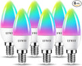 LVWIT Smart Light Bulb, WiFi Chandelier LED Bulb, E12 Base, 4.9W, 470Lm, 6Pk, Color Changing, Dimmable, Compatible with Alexa, Google Home, No Hub Required, B11, Warm White, 50000hrs Life