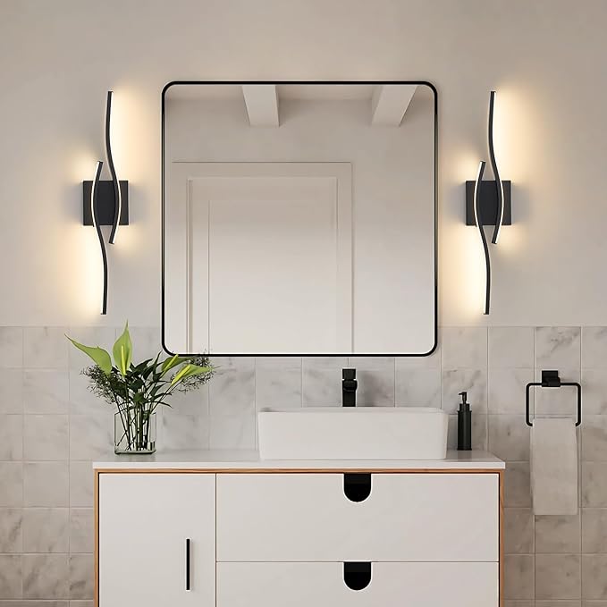 Joossnwell Vanity Light for Bathroom Lighting Fixtures Over Mirror Black Dimmable 5CCT Vanity Lighting Fixture Modern Bath Vanity Lights Bar 23 Inch Led Bathroom Sconces