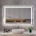 ISKM 48'' x 28' LED Mirror for Bathroom Lighted Vanity Mirror for Wall Front Lights + Backlit LED Bathroom Mirror Anti-Fog Tempered Glass ETL Listed
