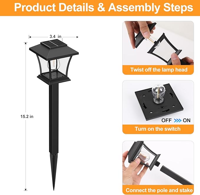 Sparkblaze 16 Pack Solar Pathway Lights Outdoor, LED Solar Yard Lights with Dusk to Dawn Solar Garden Lights for Lawn, Walkway, Path & Landscape Lighting. (16, Cold White)