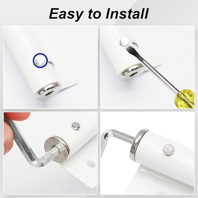 Automatic Door Closer White Spring Door Closers for Home, Stainless Steel Auto Doors Closer Self Closing Safety Screen Closers