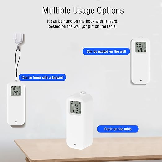 PHOVOLT WLAN Thermometer Hygrometer Sensor, Wireless Smart Temperature and Humidity Digital Display Monitor, with Remote App Notification Alert for Home, Greenhouse(2pack)