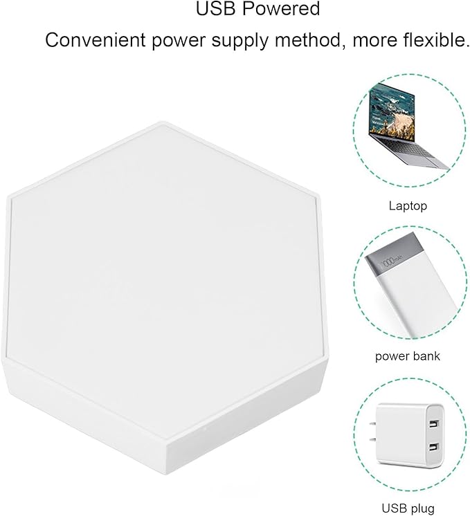 Jectse Hexagon Lights, Smart LED Wall Lights Touch Control Hexagon Light Panels with USB Cable, Hexagon LED Lights Gaming Lights for Home Decor (3 Colors)