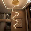 157 Inches Long Chandelier Bubble Crystal Balls Glam Chandeliers Dimmable Light High Ceiling Pendants Light Adjustable Large Size Lighting Fixtures Antique Gold