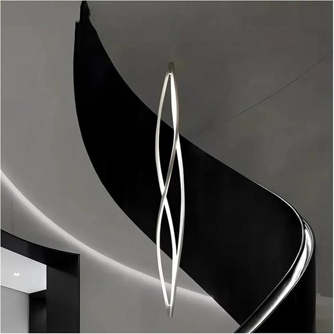 Pendant Lights, Modern Home Decor Led Lights Pendant Light Lamps Forstaircase Chandeliers for Living Room Hanging Indoor Lighting(RC Remote dimming,White 120cm)