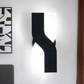 Modern LED Wall Sconce, 8W Acrylic Indoor Black Wall Light, 6000K Cold White Wall Light Fixture, Up and Down Wall Mount Light for Stairs, Living Room, Bedroom, Aisle, Hallway