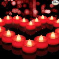 BEICHI Flameless Candles, Battery Operated LED Tealights Votive Flickering for Party Halloween, Christmas, Wedding- 24Pack, Red Light