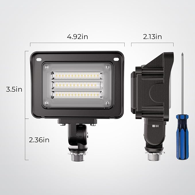 CINOTON 30W LED Flood Lights Outdoor, 4200LM IP65 Waterproof Security Wall Pack Lighting Fixture with 180° Knuckle for Court Porch Patio Garage 5000K Daylight AC 100-277V 1 Pack