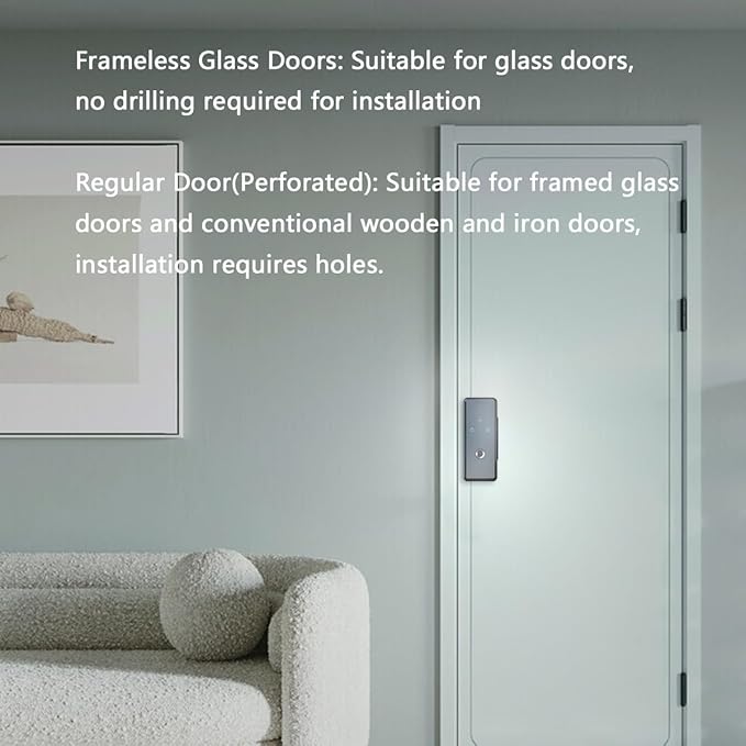 Smart Fingerprint Deadbolt Lock with App Control – 5-in-1 Keyless Entry (Fingerprint, App, Passcode, Card, Key), Tuya WiFi Smart Lock for Wooden, Metal & Framed Glass Doors