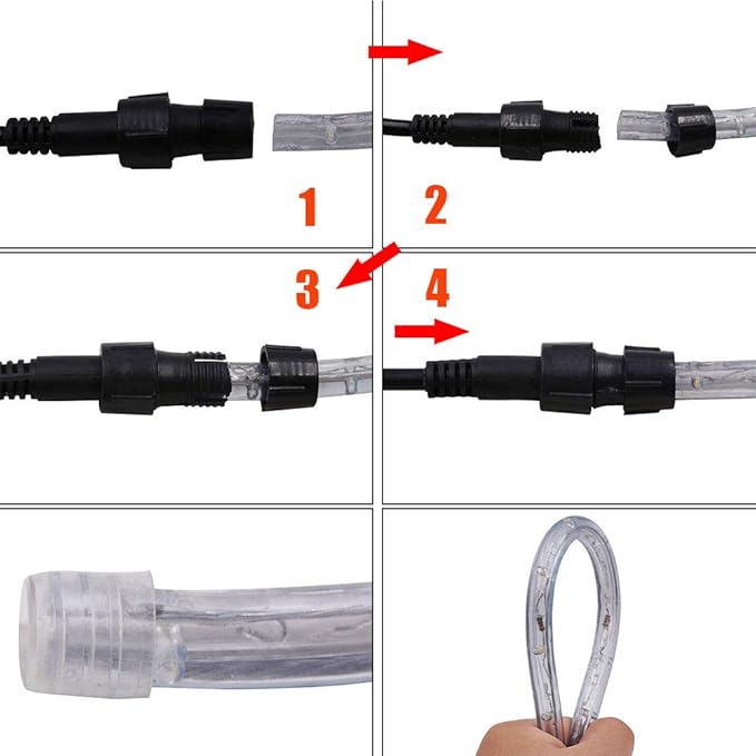 164ft 2-Wire Waterproof LED Rope Light Kit, 1/2" Rope Lights Outdoor, 110V-120V PVC 30 LED/M Tube Lights Strip for Background, Outdoor, Christmas, Home Decoration(Warm White)