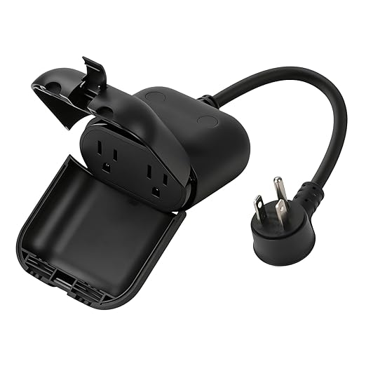 EP Outdoor Smart Plug, Waterproof IP66 WiFi Plug with 2 Individually Sockets, Compatible with Alexa & Google Assistant, Smart Outdoor Outlet for String Lights, UL Certified, Black