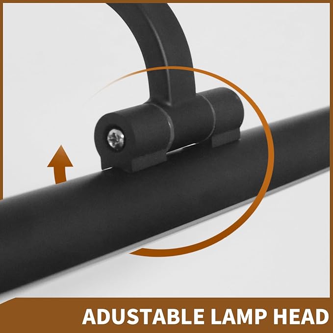 330° Rotatable LED Bathroom Vanity Light, 15.7 Inch Mirror Lighting Fixture Over Mirror，12W, 6000K, IP44 Waterproof, Black Bar Light Fixture for Bathroom.LED Bathroom Lighting