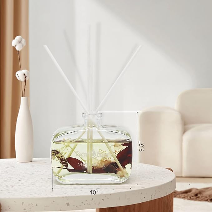 Reed Diffuser Set with Sticks, Daroma Dried Flowers Aromatherapy Reed Diffuser with Nature Essential Oil, Fragrance Scent Diffuser for Home Décor & Office, for Christmas, Shangri-La Hotel