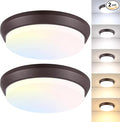 13 inch 5CCT Flush Mount Ceiling Light Fixtures, 36W 4000LM LED Ceiling Lights for Bedroom, Kitchen, Bathroom, Hallway, 2700K/3000K/4000K/5000K/6500K Adjustable Brown Dimmable Lighting - 2 Pack