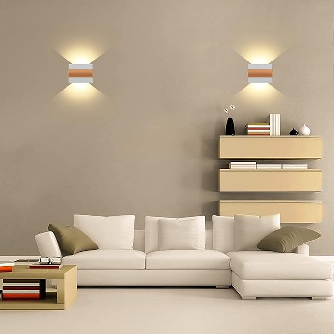 Kawell Modern LED Wall Sconces Up Down LED Wall Light Indoor Outdoor Creative LED Wall Lamp 10W Hallway Wall Mounted Lighting Fixtures for Bedroom Living Room Stairs Porch, Warm White