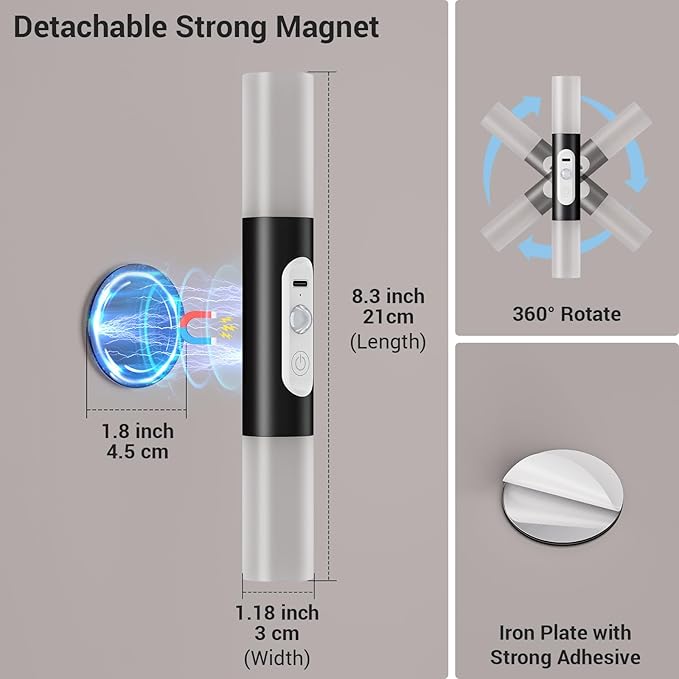 Motion Sensor Wall Lights with Remote Control, LED Rechargeable Battery Operated Wall Sconces Set of Two for Bedroom, Wireless Night Light for Indoor Stairway, Hallway, Black