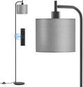 Floor Lamp with Linen Shade, Dimmable Tall Standing Lamp with Remote Control & 3 Color Temperatures, Modern Corner Floor Lamps for Living Room Bedroom Office, 9W LED Bulb Included