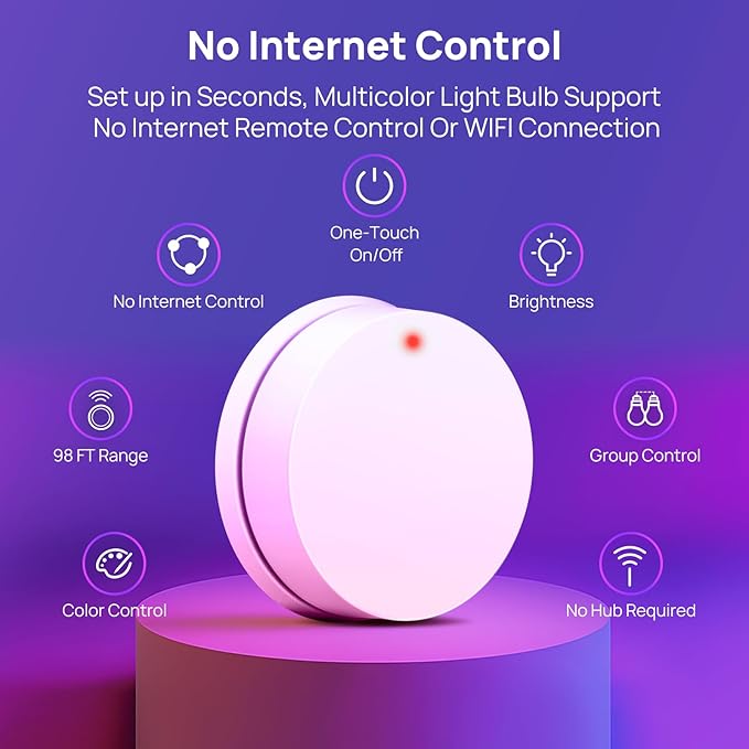 Consciot Smart Light Bulbs with Remote Control, LED Light Bulb That Works with Alexa & Google Home, Color Changing Light Bulb, A19 E26 2.4Ghz WiFi Light Bulbs 60 watt equivalent, 800lm Dimmable 6 Pack