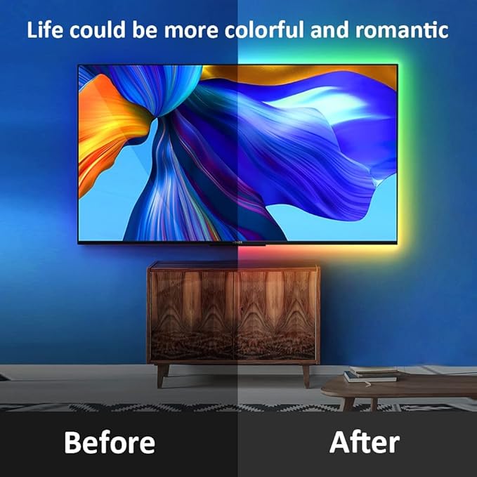 KUMQUAT RGB LED Strip Lights TV Backlight 5V USB Multicolor LED Light Strips 6.56ft/2M Color Changing Strip Kit with Remote for TV PC Mirrow Party Decoration Mood Lighting