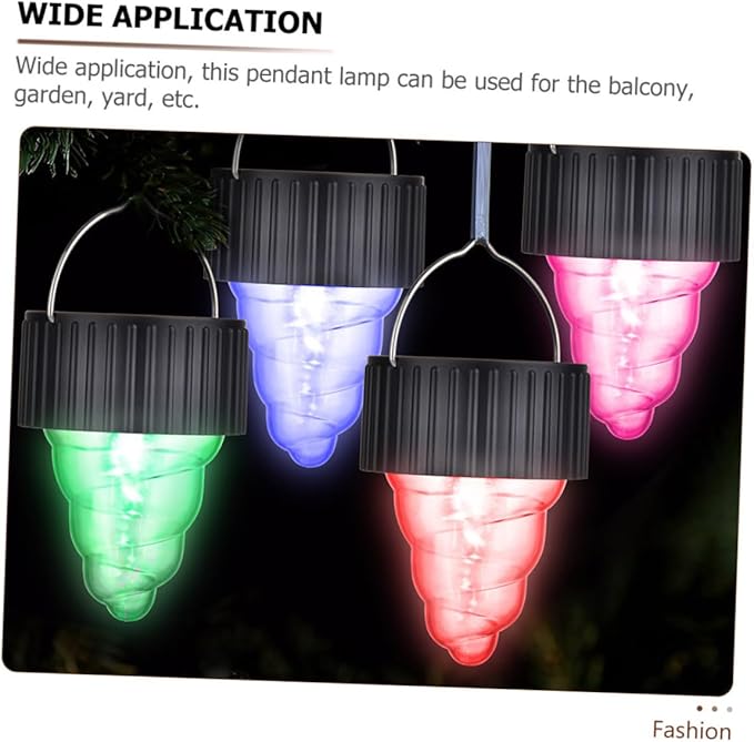 POPETPOP 6-Pack Colorful Solar Pendant Lights LED Outdoor Garden Decor Waterproof Hanging Solar Lamps for Patios Walkways and Events