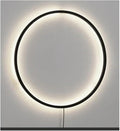 Wall Wall lamp Wiring-Free Living Room Sofa Background Wall Decoration Nordic Minimalist Bedroom lamp Ring Art Atmosphere Wall,ing Fixtures (3 Colors 30cm B)