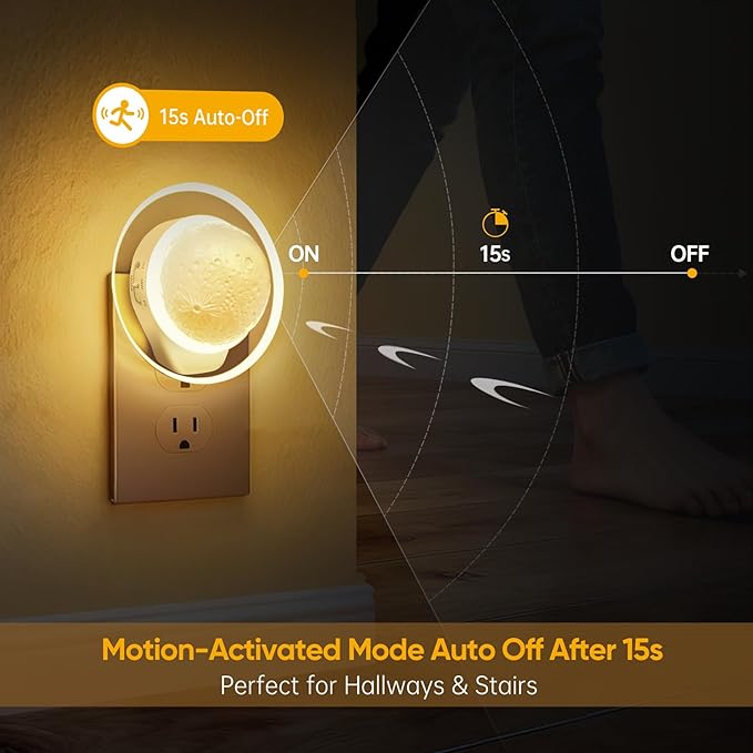 Night Lights Plug into Wall - Motion Sensor Plug in Night Light with Auto Dusk to Dawn,Dimmable Soft White, Bright Nightlight for Cruise Bedroom Bathroom Hallway Kitchen
