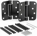 Houseables Self Closing Door Hinges, Spring Hinge Door Closer, Spring Loaded, Auto Close, 4 Inch, Automatic Closer, Auto Shut for Interior, Garage, Exterior, Adjustable Tension, 5/8 Radius, Black, 2PK