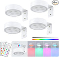 4-Pack Picture Light Battery Operated with Remote,13 Color Dimmable and Timer Painting Light, Art Display Light for Picture Frame Artworking Portrait, Home Wall Decor White Magnetic wall lights