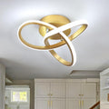 CANEOE Modern Led Ceiling Light Fixture,6000K Gold Led Hallway Light Fixtures Ceiling Lamp for Hallway Bedroom Bathroom Kitchen Balcony Stair Aisle Ceiling Lamp Curved Design (Gold, 6000K)