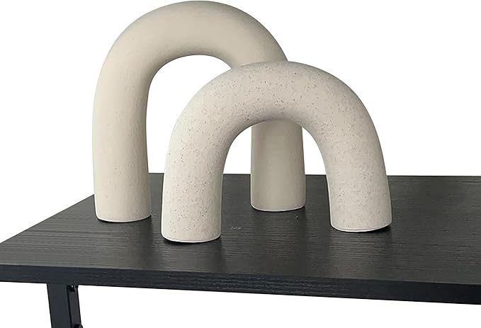 Defined Deco Ceramics Arch Decorative Objects,Neutral Home Decor for Shelves,Shelf Decor Aesthetic,Home Decorations for Living Room Decor,