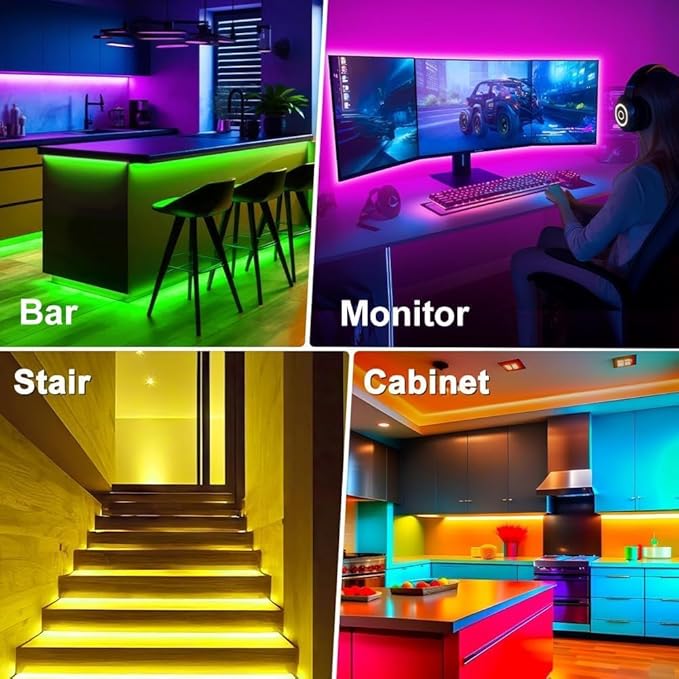 PSTAR LED Lights for TV,6.56ft Music Sync RGB Backlight with Remote & App Control, USB Powered for 32-40 Inch TVs, Gaming Monitors, PC, Bedroom