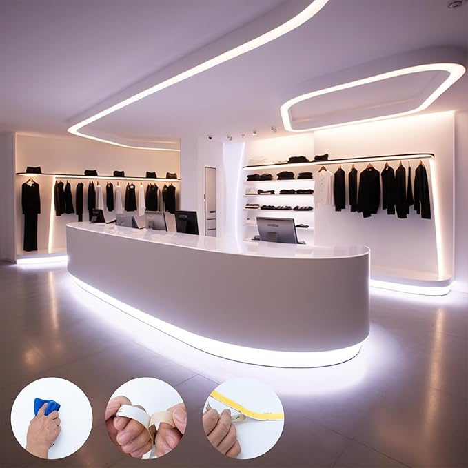 24V 15MM Wide COB LED Strip Light 32.8ft (2 Rolls of 16.4ft), 3000K Warm White Super Bright 25W/M 2750LM/M CRI 92 LED Tape Lights with Power Supply for Living Room Commercial
