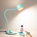 Desk Lamp, Fully Dimmable Bedside Reading Lamp with USB C + A Charging Ports, 5 Colors, Simple to Operate, Eye Care Metal Table Lamp Efficient Desk Lamps for Home Office College Dorm Room