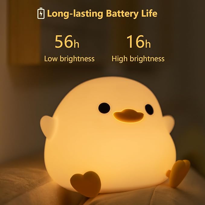 Night Light for Kids, Cute Soft Silicone Dodo Duck Lamp, Dimmable Nursery Portable Duck Kawaii Lamps, Bedside Lamp for Baby Toddler Adult(Dodo Duck)