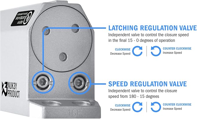 Nuk3y 9000 Series Grade 1 Heavy Duty Door Closer, Multi-Mount, Adjustable Size 1-6, ADA Compliant, UL Listed, Black