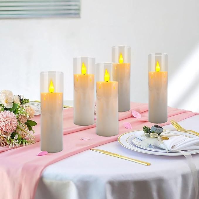 12-Pack White Acrylic Flameless LED Candle Set with Timer Remote Control—Ideal for Home Decor, Valentine's Day, Weddings, and Holiday Celebrations.