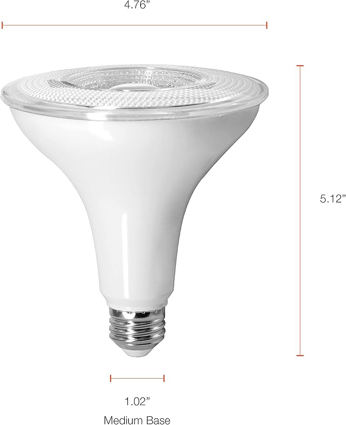 Sylvania Dusk to Dawn PAR38 LED Light Bulb with Auto On/Off Light Sensor, 120W=14W, 1250 Lumens, 5000K, Daylight - 4 Pack (41364)