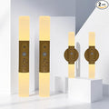 Motion Sensor Wall Mounted Lights,Wall Sconces Lamp Magnetic Wooden LED Wall Sconce for Bedroom Corridor Staircase Cabinet,2 Pack