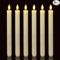 Homemory 6 Pack Flameless Taper Candles, No Remote, Realistic Flickering Battery Operated Candlesticks, Ivory LED Plastic Candle Safe for Weddings, Table Decor, Christmas, and Halloween
