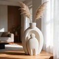Bohemian Style Shelf Decoration (2-Piece Set), a Modern Home Decoration Flower vase, Suitable for Desktop, Fireplace Rack, Bookshelf, Living Room Art Combination Ornaments, (White)