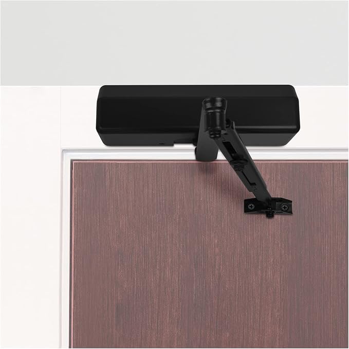 Nuk3y 9000 Series Grade 1 Heavy Duty Door Closer, Multi-Mount, Adjustable Size 1-6, ADA Compliant, UL Listed, Black