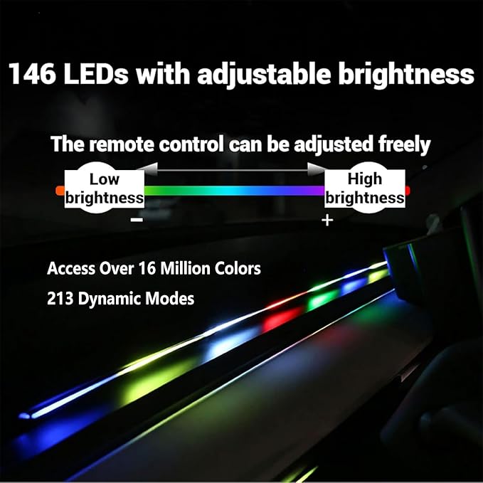 Neoflow Dynamic RGB Interior Light Kit,Neoflow LED Light,6 Light Strips Kit,Access Over 16 Million Colors and 213 Dynamic Modes,Adjustable Brightness,for Cars,Trucks,SUV (Kit)