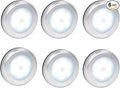 Searik 6 Pack Motion Sensor Lights Indoor, Magnetic Cordless Battery Powered LED Night Light Step Stair Closet Lights Under-Cabinet Lighting Stick On Anywhere Lamp for Home Kitchen Cabinet Bathroom