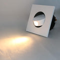 3W LED Wall Recessed Step Stair Lighting Bedside Reading Light Fixture Hidden On/Off Switch Adjustable Warm White-Finish Square