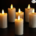 CANDLE CHOICE Battery Operated Flameless Votives with Auto Daily Cycle Timer Long Lasting Realistic Black Wick Electric LED Candles for Wedding Party Holiday Halloween Christmas Decorations 6 Pack