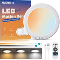 wowatt Battery Operated Ceiling Light Rechargeable Ceiling Lights with Remote Wireless Shower Lighting 3000K 4500K 6500K 7.48in Dimmable Timing Overhead Light for Closet Shower Living Room