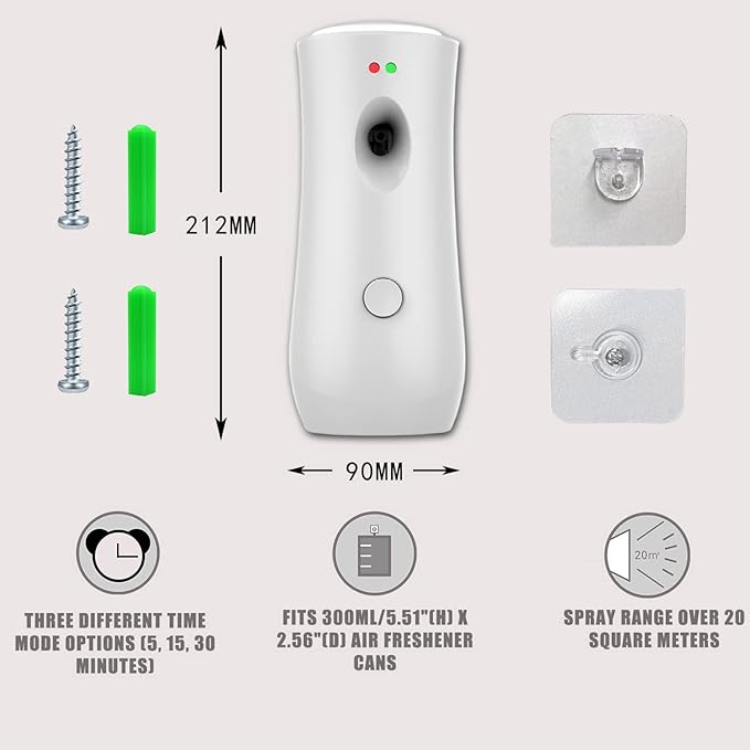 Automatic Air Freshener Dispenser, Wall Mounted/Standing Air Freshener Spray Dispenser, Aerosol Fragrance Machine is Suitable for Hotel, Bedroom, Bathroom,Office, Commercial Place(White-01)