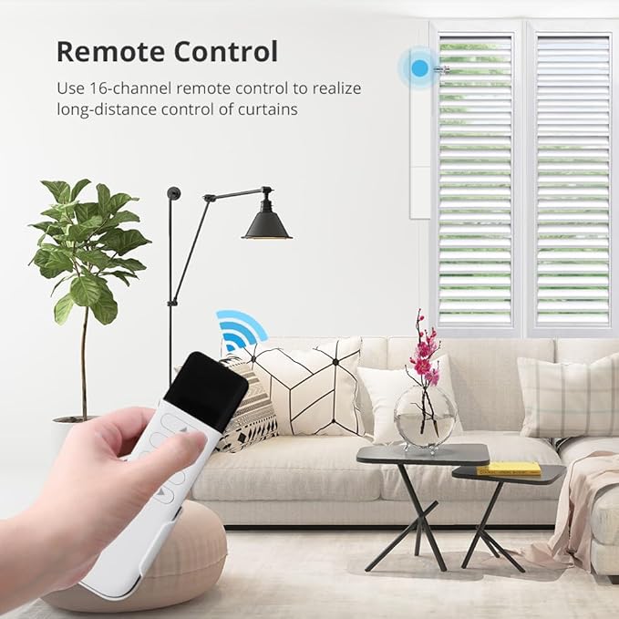 Blindsmart Motorized Plantation Shutters Opener, Automatic Plantation Shutters Opener for Windows Inside - App/Voice Control (Zigbee Version, Motor with Solar Panel)