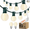 25ft Outdoor Christmas LED String Lights,G40 Frosted White Globe Lights with 27pcs Plastic Bulbs,Round Bulb Christmas Lights for Indoor/Outdoor Wedding Backyard Cafe Garden Xmas Decor
